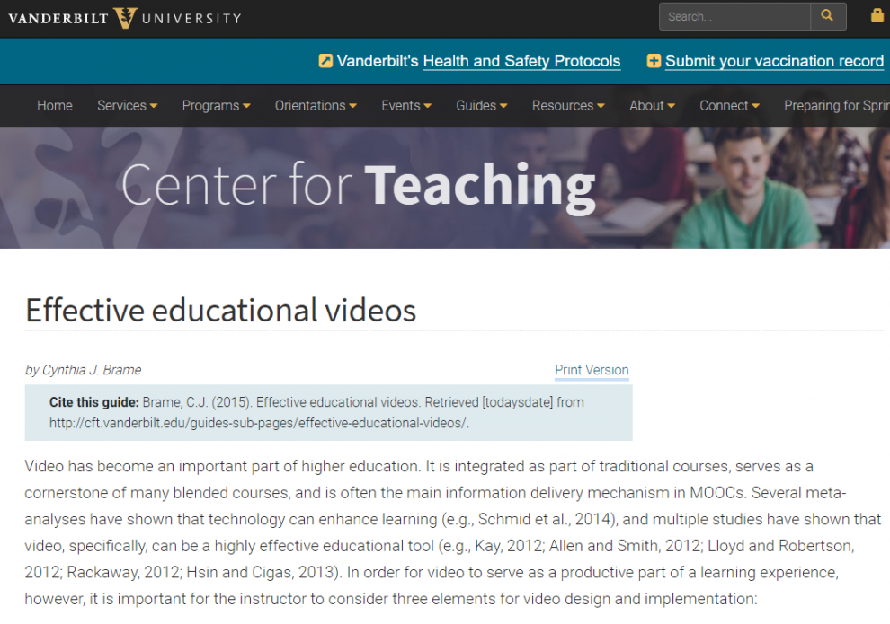 Effective Educational Videos