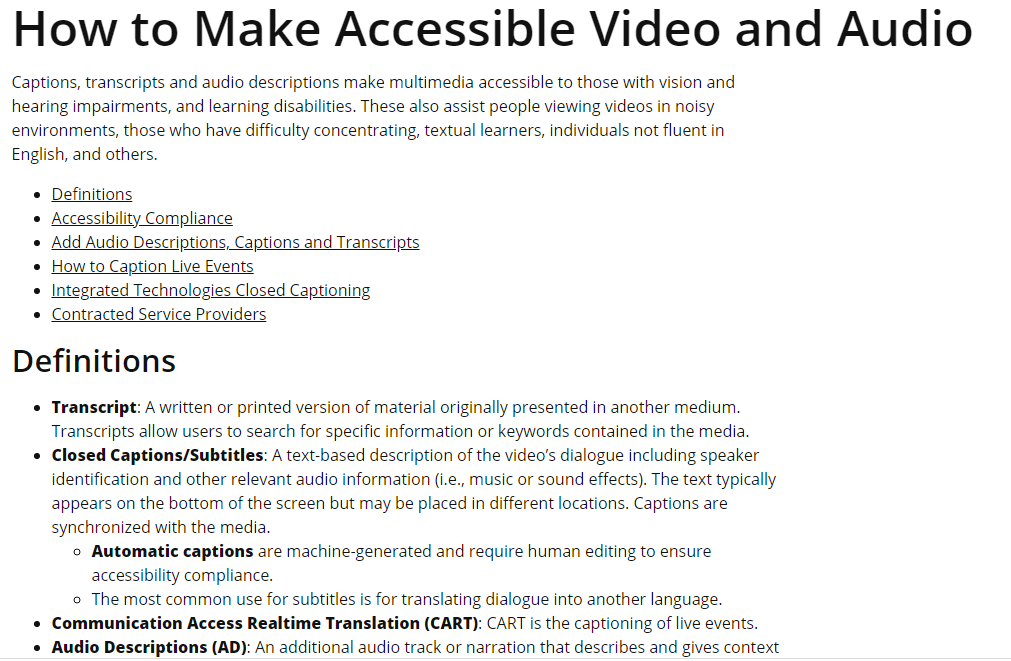 Resource Preview for How to Make Accessible Video and Audio